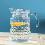 NIYA TRENDZ Glass Crystal Pitcher with lid iced Tea Pitcher Water jug hot & Cold Water Coffee Milk Juices Beverage Carafe and Sun Tea jar 1.7 ltr (PACK OF 1 PCS)