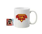 LOOPS N KNOTS Super Mom Ceramic Coffee Mug with Coffee Sachet 3.25 Inch x 3.75 Inch