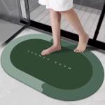 Gentle E Kart Water Absorbing Mat For Bathroom Quick Dry Rubber Backed Anti-Slip/Non Slip Rectangular Shape Floor Mat For Home, Kitchen (Green)