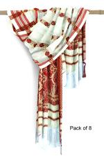 EPIC STORE Assamese gamusa rich design full embroidery golden thread with tassels,Pack of 8