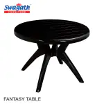 Swagath furniture 4 seater Fantasy Plastic Cross leg Dining Table (Finish Color - Red Top Black Leg, DIY(Do-It-Yourself))