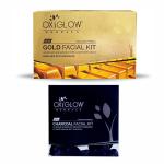 Oxyglow Herbals Herbals Gold Facial Kit 50 G And Herbals Charcoal Facial Kit 63 Gm (Pack Of 2)