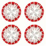 PRIGAN Maruti 800 White Red Wheel Cover 12