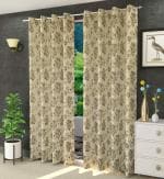JARS Collections Set of 2 Velvet floral suede Blackout Cream Window Curtains(4x6 ft)