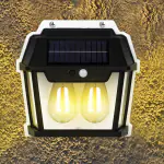 Outshine Solar Wall Lights Outdoor, Wireless Dusk to Dawn Porch Lights Fixture, Solar Wall Lantern with 3 Modes & Motion Sensor, Waterproof with Clear Panel(Pack of 2)