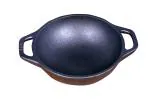 Rock Tawa 7.5 Inch Kadhai (Pre-Seasoned Cast Iron) Black