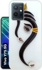 Case Club White, Black Silicon Back Cover For Vivo Y75 5G, Vivo Y75