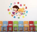 Lanstick Vinyl Multicolor Kids Maths With Numbers Self Adhesive Wall Sticker 30 inch