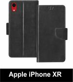 Sbms Apple Iphone Xr Black Artificial Leather Shock Proof Flip Cover