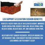 Metron Black And Orange Orthopaedic Bed Wedge Elevated Leg Pillow 20 x 18 x 8 inch