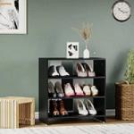 Home Full Engineered Wood Danto Open Shoe Rack (3 Shelves, Knock Down)