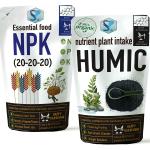 Shiviproducts Combo - NPK 20 20 20 Macro Nutrients and Humic Acid with Natural Growth Hormones All Purpose Fertilizers for Gardening Plants 4 kg, 500 g (pack of 2)