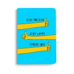 DOODLE MONK Multicolor Stay Positive Hands Paper 100 GSM Round A5 Size Unruled Notebook 96 Pages