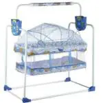 Maanit New Born Baby Cradle, Baby Swing, Baby jhula, Baby palna Bassinet (Blue)