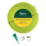 UGAOO Super Braided Green Water Hose PVC Pipe With Tap Adapter And 2 Clamps 10 M