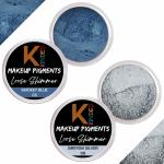 KINDED Smokey Blue and Greyish Silver Powder Loose Shimmer Glitter Eyeshadow for Women - Pack of 2, Each Pack 3 g