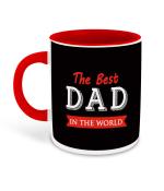 Whats Your Kick Dad Theme The Best Dad In the World Design Printed Red Ceramic Coffee and Tea Mug 325 ML