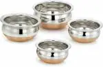LIMETRO STEEL Induction Bottom Silver Stainless Steel Handi 3.5 L (Pack of 5)