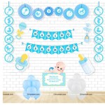 Untumble Naming Ceremony Decoration Kit for Baby Boy in Blue (54 Piece Combo)
