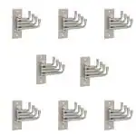 Bience Silver Stainless Steel 4 Pin Wall Hook Robe For Hanging Keys,Clothes 6Pc