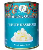 MOHANA SWEETS White Rasbhari 1 kg Pack of 1| Open & Eat | White Rasbhari for festival gifting occasions | No Added Colors, and Preservatives