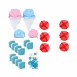 KUMISHRI Washing Machine Cleaner tablet Drum Cleaner Powder Tablet 10 Pic.- With 6 Pic. Washing Machine Laundry Dryer Ball and 2 net beg(Multi Color)