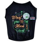 FETCHER Black 'I Woof You to The Moon and Back' T-Shirt for Dogs and Cats (3XL)