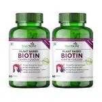Simply Herbal Plant Based Biotin Tablets With Keratin for Men and Women, Calcium, Vitamin B7 Supplement for Hair Growth, Glowing Skin & Healthier Nails, Bamboo Extract, 60 Tablets Each (Pack of 2)