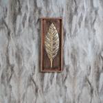 Trinity Craft Iron Golden Zoe Leaf Frame Wall Decor, Hanging for Home Decor Items for Living Room & Kitchen Wall Decor (8x1x20) Inch