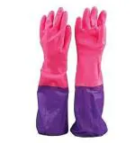 abhiswa Women'S & Men'S Rubber Hand Dish Washing Gloves Reusable Kitchen Cleaning Waterproof Gloves Large Size (Multicolor), Pack of 1