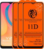 Xykos Edge To Edge Black 11D Anti Scratch Removable Mobile Tempered Glass for Vivo Y20