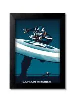Blue Nexus Captain America Digital Art Wall Poster with Wall Frame Room Art Painting Collection A4 size 10x13