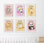 SPECIALYOU.IN Animal multicolor poster for kids bedroom, playroom, nursury decor with white photo frame | Motivational poster | Wall frames | Aesthetic room decor | kids room decoration -12pcs