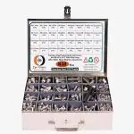 Epi-Torque Socket Head Cap Screws, Nuts, Allen Bolts, Washers with Allen Keys - Alloy Steel 202 Grade Metric M6 M8 M10 M12 Assortment Kit Set with SS Box (Pack of 851)