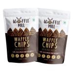 Waffle Mill Waffle Chips Dark Choco Drizzle and Sea Salt Vegetarian - 85 g (pack of 2)