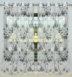 JARS Collections Set of 2 Net Sheer Grey Tissue floral Door Curtains(4x7 ft)