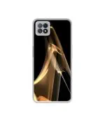Casotec Gold Smoke Design Printed Silicon Soft TPU Back Case Cover for Oppo A73 5G