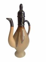 Kraftlik Handicrafts Decorative Surahi || Surahi Handicraft antique Printed Made By Chini Mitti (Brown)