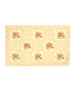 SKAP Gold Rectangle Cross Stitched Dining Table mats Set of 6 (TMAT-07)