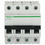 Schneider Electric Miniature Circuit Breaker Acti 9 63A 4 Pole C Curve MCB White