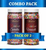 HASITAM 80g Each l Rainbow Vermicelli + Rainbow Sprinkles (160 g, Pack of 2)