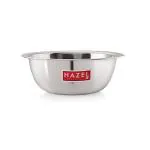 HAZEL Mixing Bowl For Cake Batter | Big Mixing Bowl Stainless Steel | Mixing & Serving Steel Bowl Big Size 2100 ml