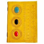 pranjals house Yellow Leather Handmade Diary 100 Pages