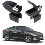 Oshotto PU Leather AR-01 Car Armrest Console Box Compatible with Hyundai Verna - Black