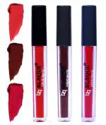 bq BLAQUE Matte Liquid Lip Gloss Combo of 3 Lipstick # 101-106-109 (12 ml, Orangish Red, Chocolate Mood, Dark Pinkish Red)