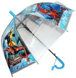 CHAATEWALA Multicolor Cartoon Printed Spiderman Transparent Semi Automatic Umbrella (48.3 x 61 x 12.7 cm)