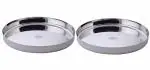Vinod Stainless Steel Traditional Plate / Bhojan Thali / Khumcha Thali / Dinner Plate, Set of 2, Dia: 26 cm( 10.2 inch)
