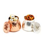 Jaiccha Ghasitaram Gifts Sweets-Metal Barni of Channa Laddoo and Mix Dryfruits