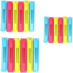 Fitaza Bag Sealing Clips Large, Medium, Small BPA Plastic Plastic Clips (Set of 18, Multicolor)