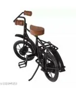 M sons Handicrafts Antique Wooden and Iron Cycle Home Decor Product (Black, 10 x 7 inch) Showpiece
